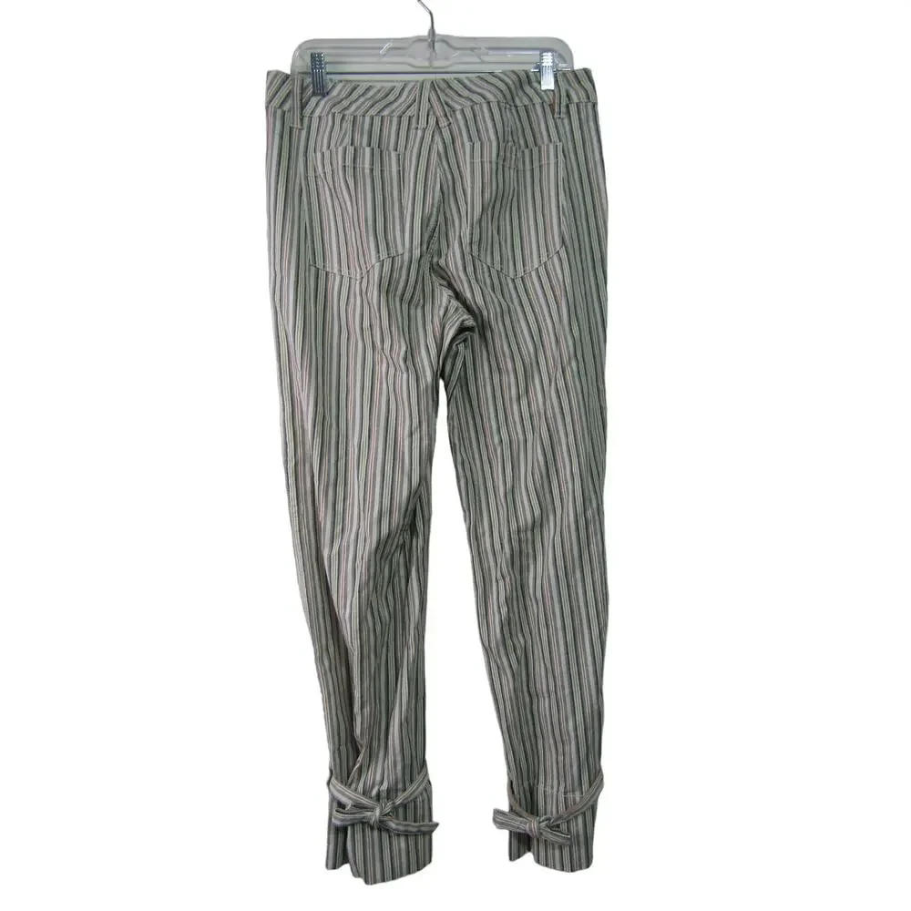 CAbi Striped Ankle Pants - Green and White - Picture 2 of 9